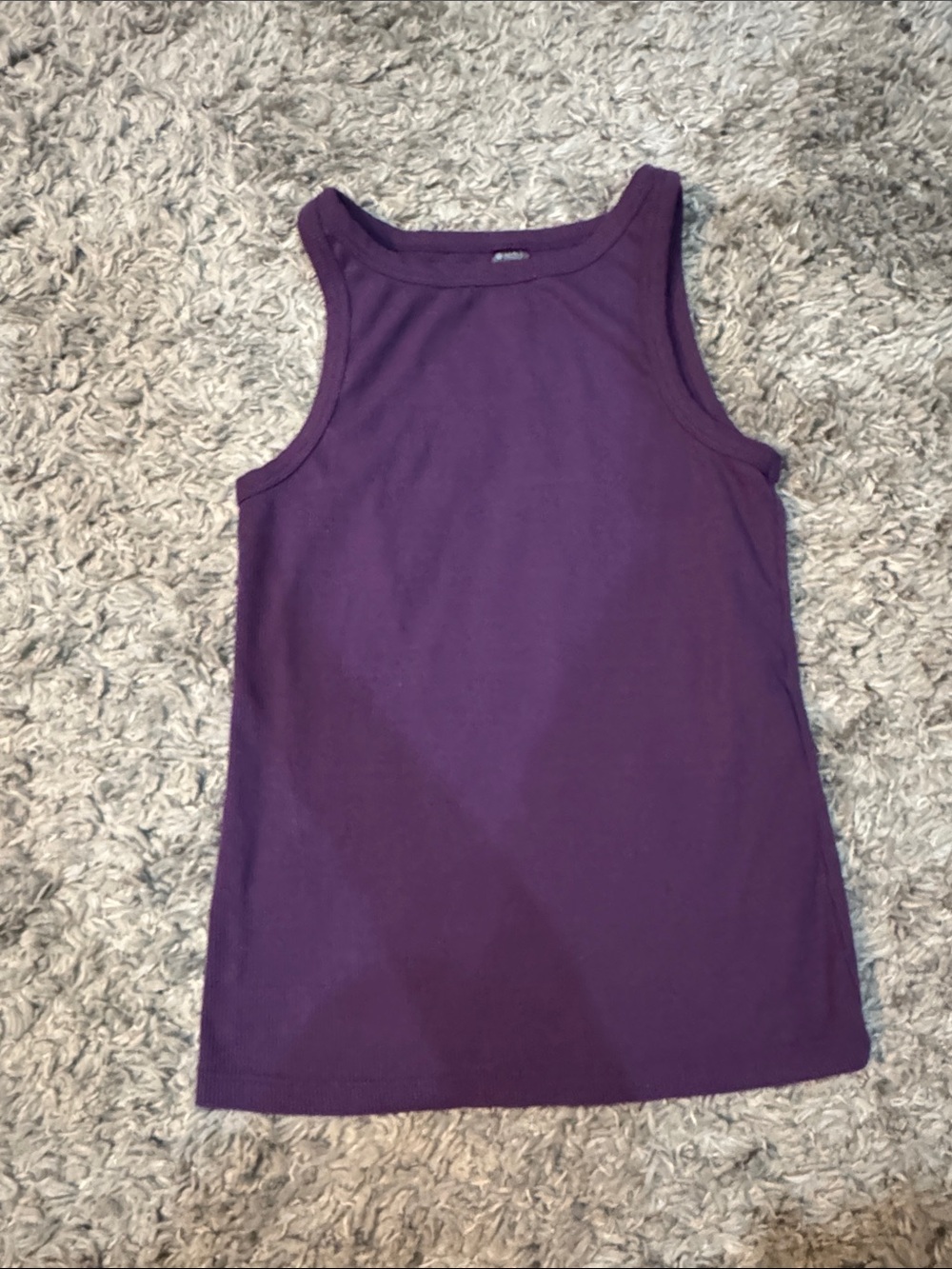 Noli Deep Purple Ribbed Sleeveless Knit Top